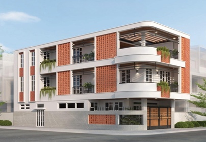 Mặt tiền bông gió với nhà phố 2 tầng